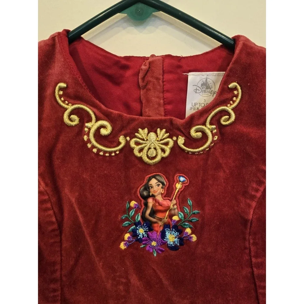 Disney Store‎ Princess Elena of Avalor Lined Dress Embroidered Red Size 3